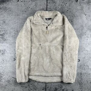 The North Face‎ Jacket Furry Fleece 1/4 Zip Pullover Soft Coat Vintage White M